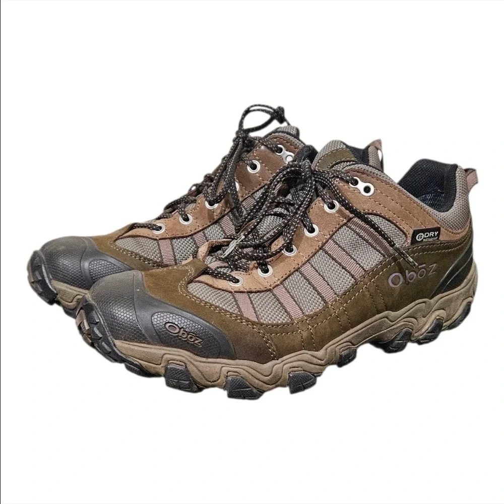 Oboz Tamarack Low B-DRY Waterproof Hiking Shoes Mens Brown Olive Green‎ Trail